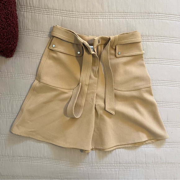 Maje Jupe Tan Camel Belted Mini Skirt